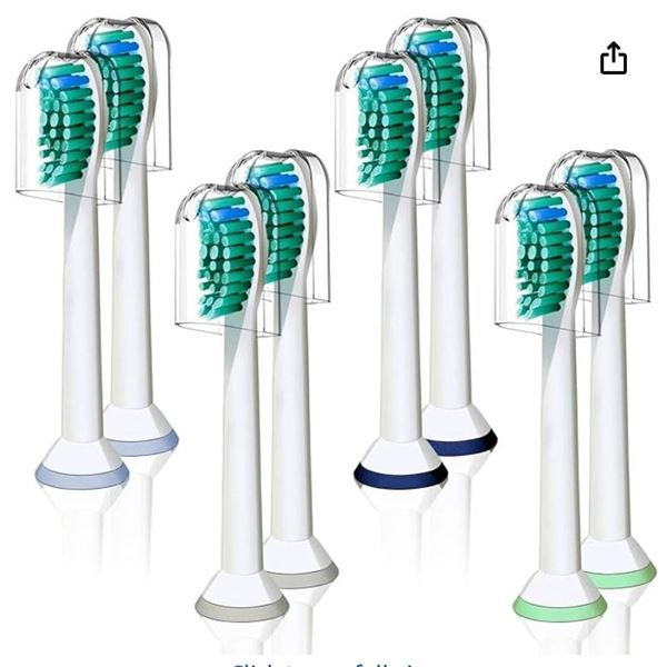 Arable Toothbrush Heads with Color Option Rings – Pack of 8
