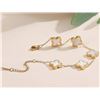 Image 1 : Gold Palted Bracelet With Five Mother-of-Pearl Clover Motif Links