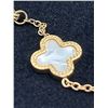Image 3 : Gold Palted Bracelet With Five Mother-of-Pearl Clover Motif Links
