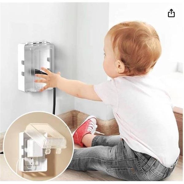 EUDEMON 1 Pack Updated Baby Safety Electrical Outlet Cover Box Childproof Plug Cover