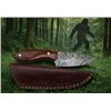 Image 1 : Damascus Steel Fixed Blade Knife With Wood Handle and Sheath