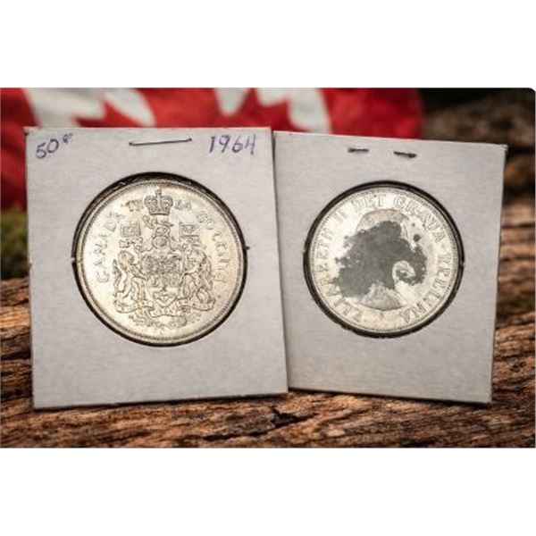 1964 Canadian 50-Cent Silver Coin