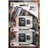 Image 1 : Kingston Canvas Select Plus 64GB microSD Card with Adapter, 2-Pack