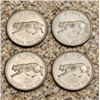 Image 1 : 4 Canadian 25-Cent Coins, 1867-1967 Centennial, Lynx Design