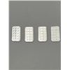 Image 3 : Four 1-Gram .999 Fine Silver Bars with Maple Leaf Design