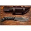 Image 1 : Poshland TR-1168 Knife with Black Micarta Handle and Leather Sheath
