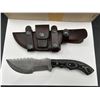 Image 2 : Poshland TR-1168 Knife with Black Micarta Handle and Leather Sheath