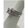 Image 4 : Sterling Silver Wedding Ring Set with Cubic Zirconia Stones