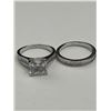 Image 8 : Sterling Silver Wedding Ring Set with Cubic Zirconia Stones