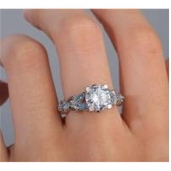 Jeulia Ring 4.3 Carat Butterfly Ring 925 Sterling Silvers Crystal Ring Topaz Rings