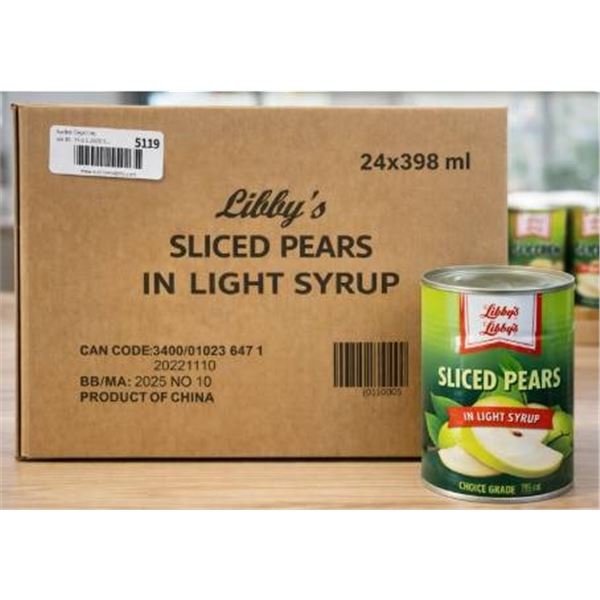 Libby’s Sliced Pears in Light Syrup, 24×398 ml, Product of China