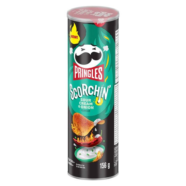 Pringles Scorchin’ Hot Sour Cream & Onion 156g Can (14-Cans Case)