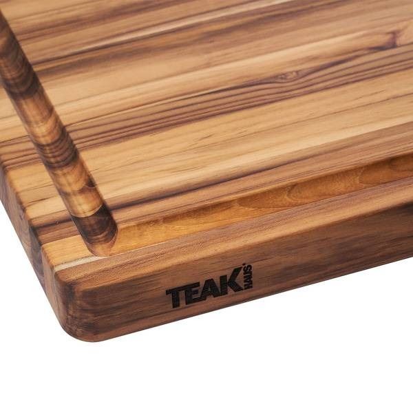 TeakHaus Edge Grain Cutting Board with Juice Canal, 20 x 15 Inches
