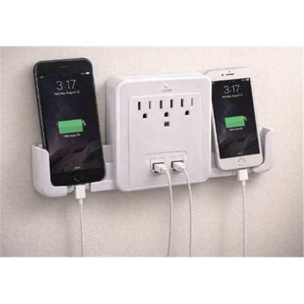 GTECH 3 Outlet Wall Tap With Dual USB Charging Ports