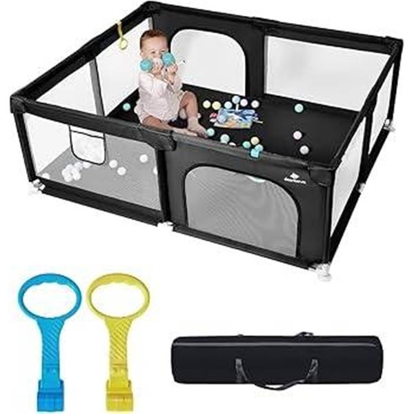 Playpen 59×71 Inch, Black or Gray, Made in China
