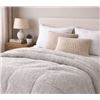 Image 1 : Gray Faux Sheepskin Throw Blankets with Straps