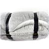 Image 2 : Gray Faux Sheepskin Throw Blankets with Straps