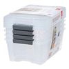 Image 1 : 4 Clear Storage Bins with Black Handles