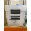 Image 2 : 4 Clear Storage Bins with Black Handles