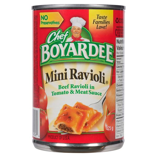 Chef Boyardee Beef Ravioli in Tomato and Meat Sauce, 8 Cans