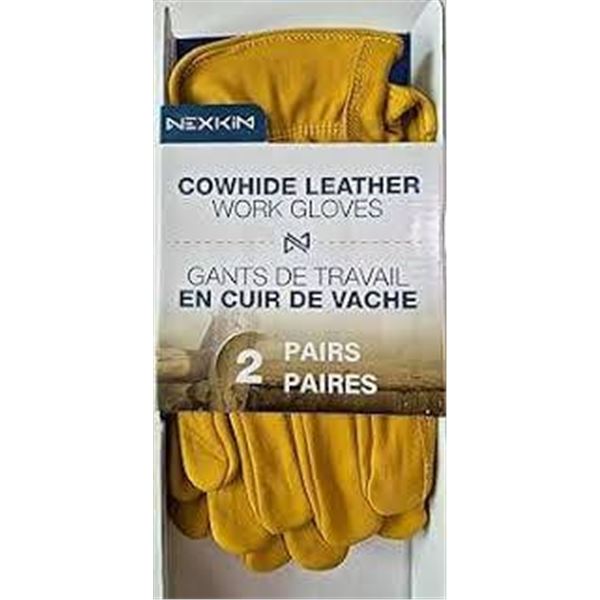 Nexkin Cowhide Leather Work Gloves – 2 Pairs
