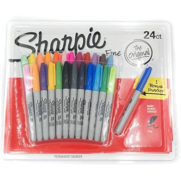 Sharpie Permanent Markers Set, 24-Count, Assorted Colors