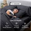 Image 1 : Hush Essentials Bamboo Cotton Cooling Sheets, Queen Size, Charcoal
