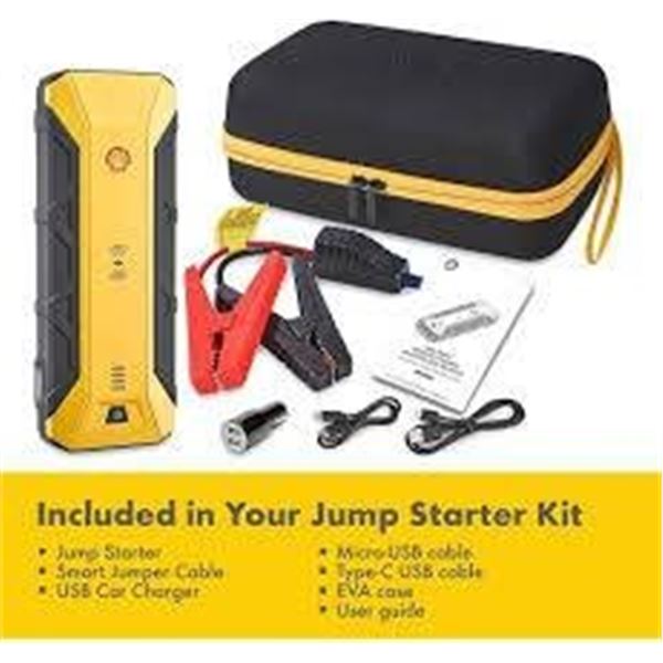 Portable Jump Starter and Power Bank with Carry Case