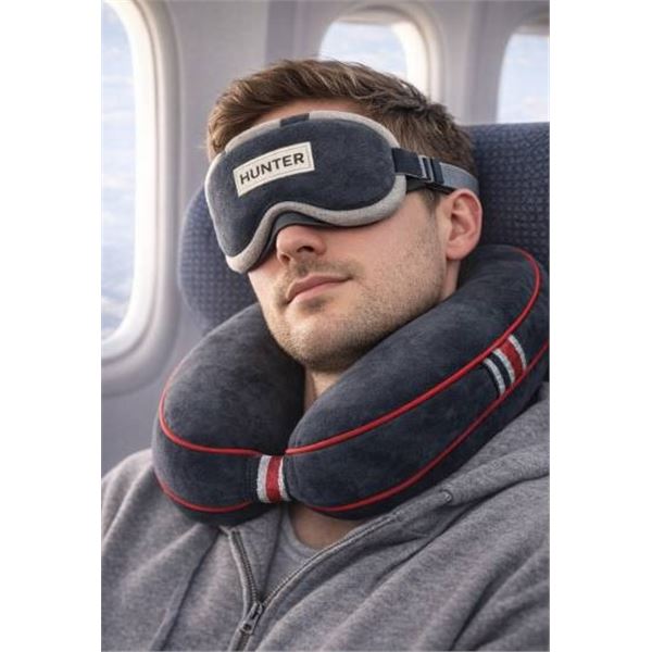 Hunter Memory Foam Travel Pillow and Eye Mask Set