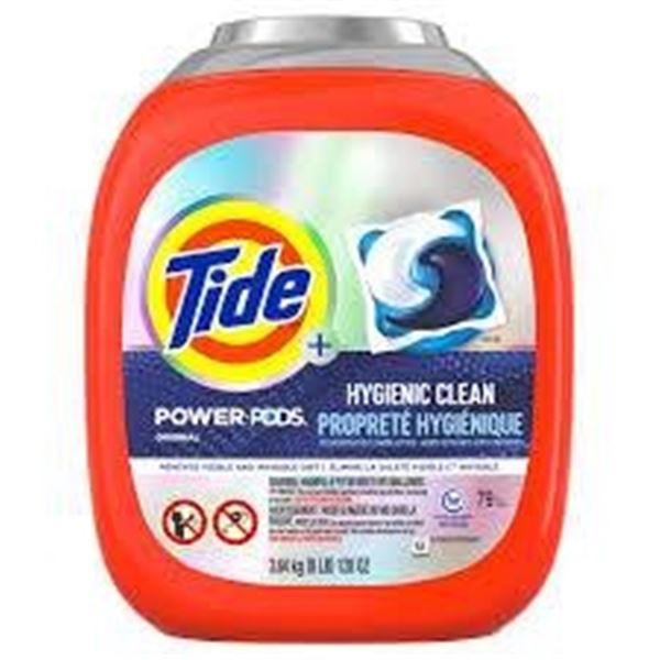 Tide Power Pods Hygienic Clean Laundry Detergent, 3.64 kg (128 OZ)