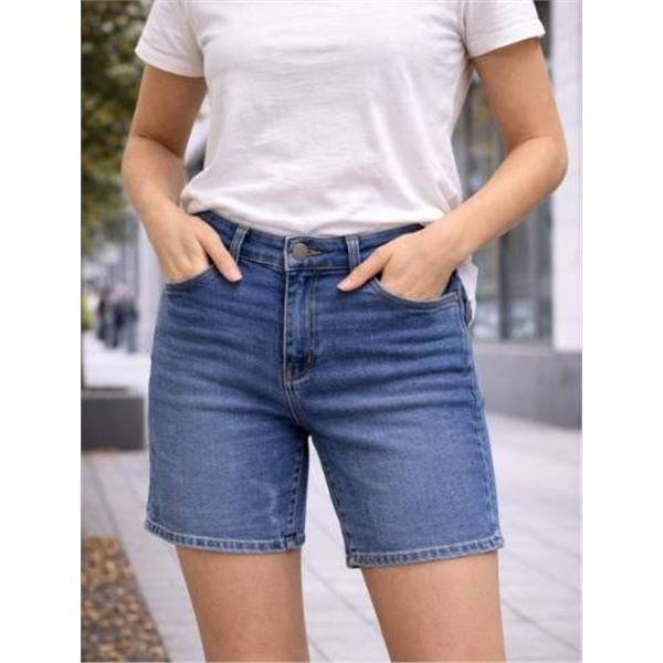 Buffalo David Bitton Teagan High-Rise Stretch Denim Convertible Shorts, Size 8