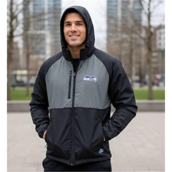 NFL Scouting Combine Black and Gray Full-Zip Hoodie in Size 2XL