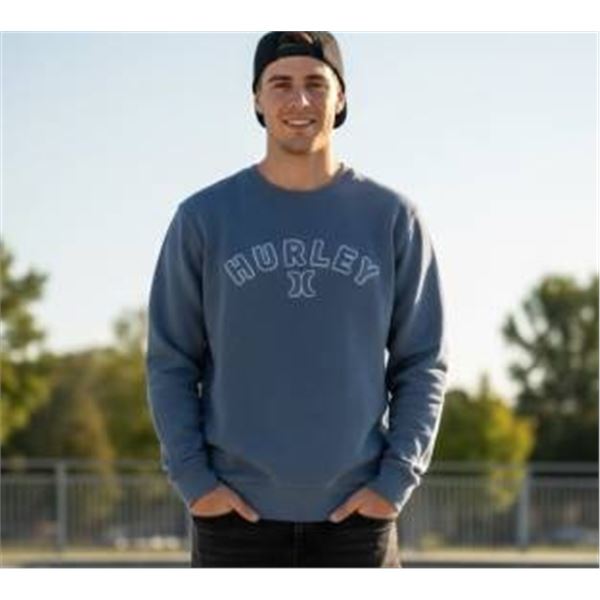 Hurley Men’s Crew Neck Sweatshirt, Size Medium, Blue