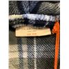 Image 4 : Plush Shawl Robe in Blue Plaid Design, Size Small/Medium