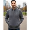 Image 1 : Buffalo David Bitton Men’s Sweater With Zipper Front Closure – Gray Color, Size La