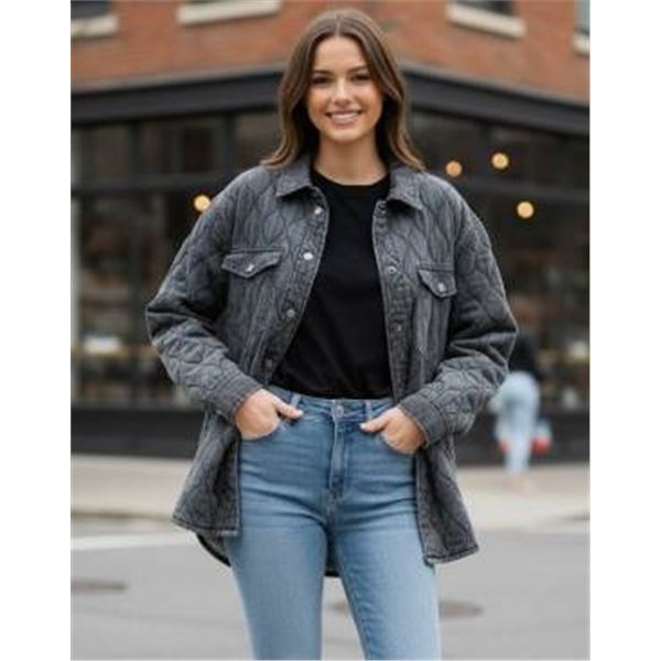 Pepe Jeans London Quilted Denim Jacket, Size L/EG