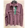 Image 2 : Lazypants Women’s Waffle Textured Button-Up Shirt, Size XL