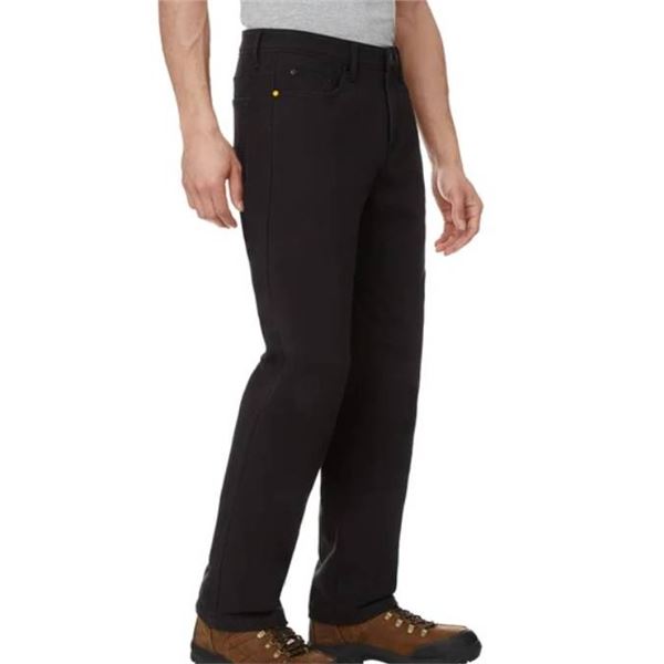 CAT Men’s Fleece-Lined Canvas Pants, 40×32, Black