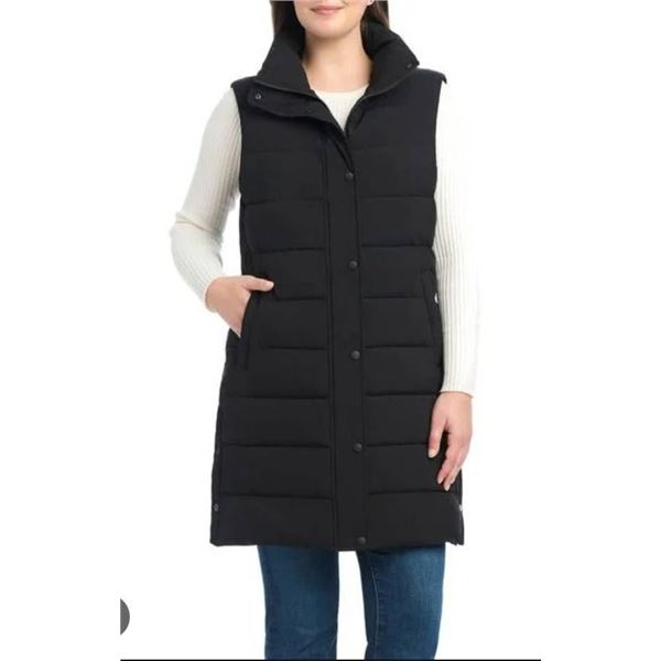Sanctuary Women’s  Puffer Long Vest, Black, Size L/G