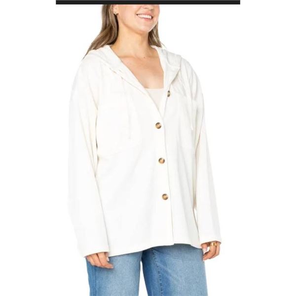 Roxy Long-Sleeve Hooded Sweater with Pockets, Size L/G