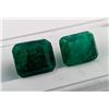 Image 2 : 6.54 ct Certified Zambian Emerald gemstone Pair ($8,150 Appraisal)