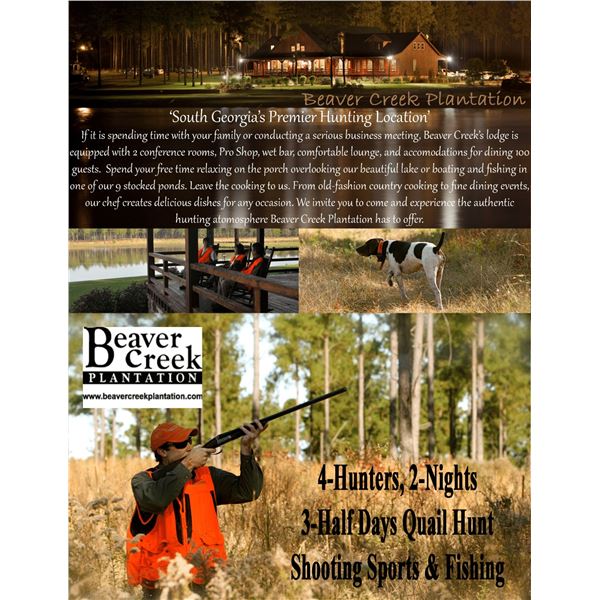 Beaver Creek Plantation Quail Hunt for 4 - Georgia