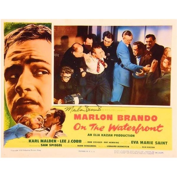 Marlon Brando signed "On The Waterfront" lobby card