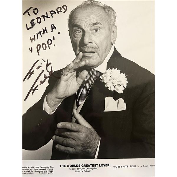 Comedian Fritz Feld signed photo