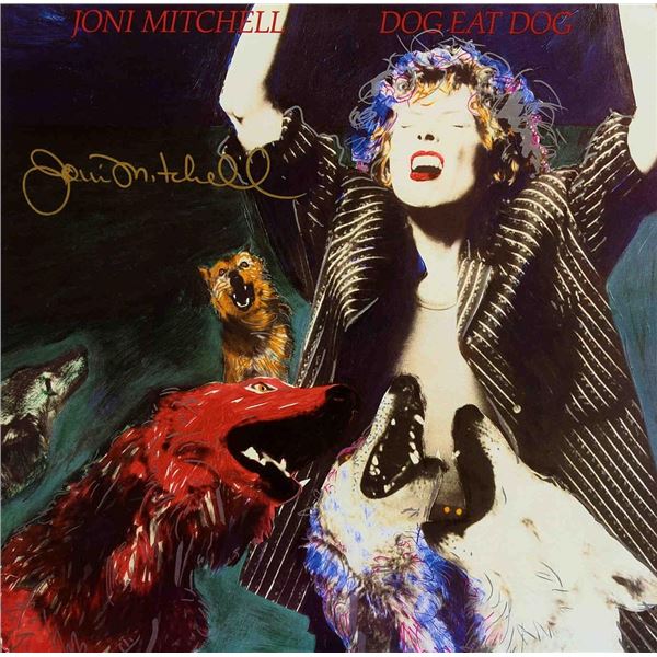 Joni Mitchell signed Dog Eat Dog album