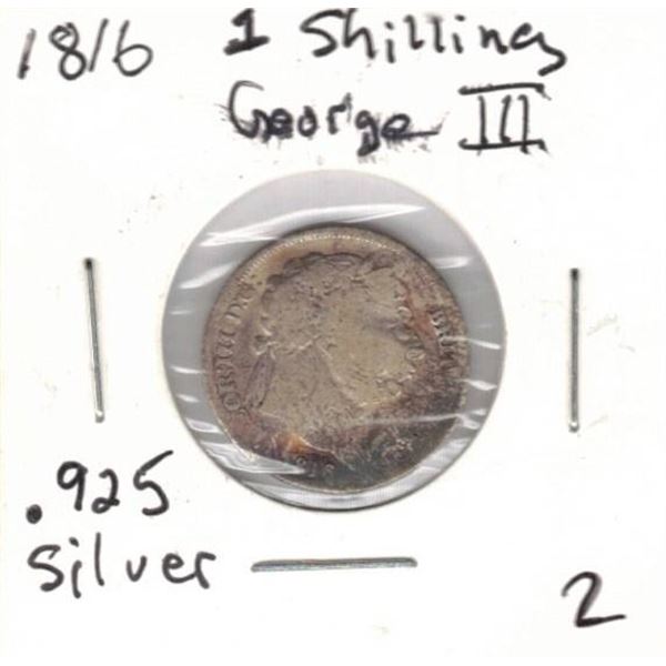 1816 1 Shilling George III ,  .925 Silver