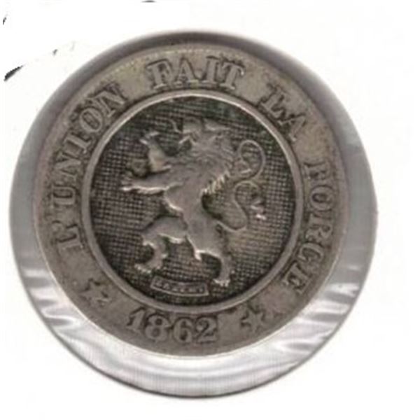 1862 Belgium 5 ct