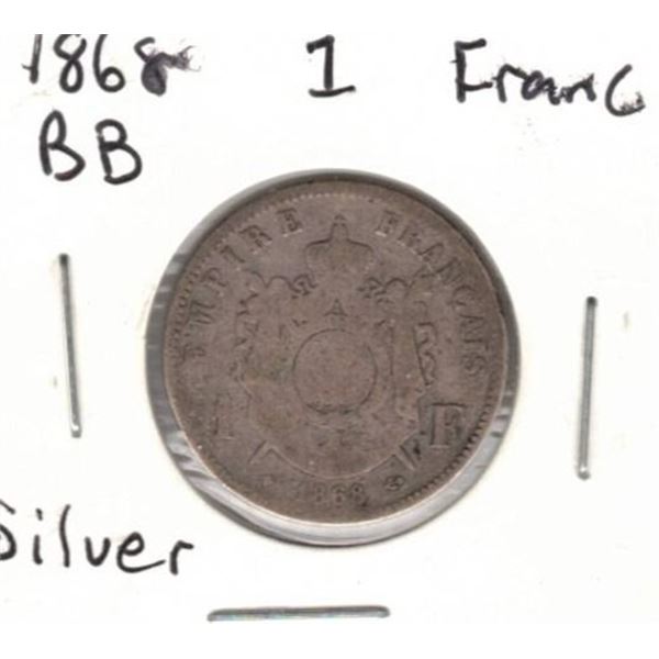 1868 France 1 Franc BB, Silver