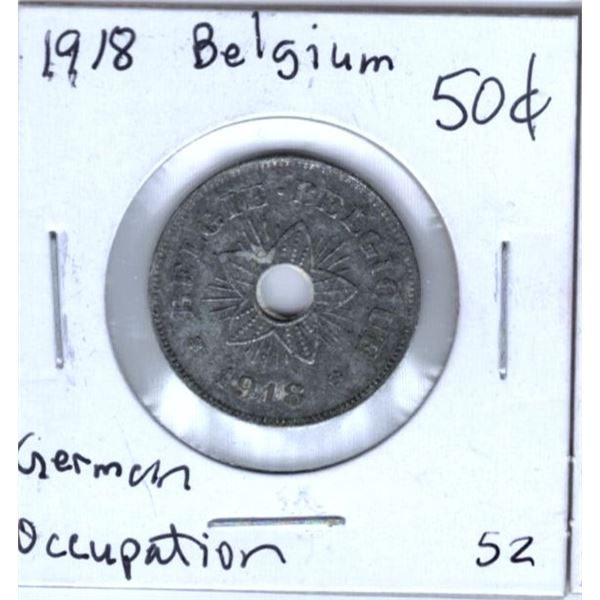 1918 Belgium 50 Cents