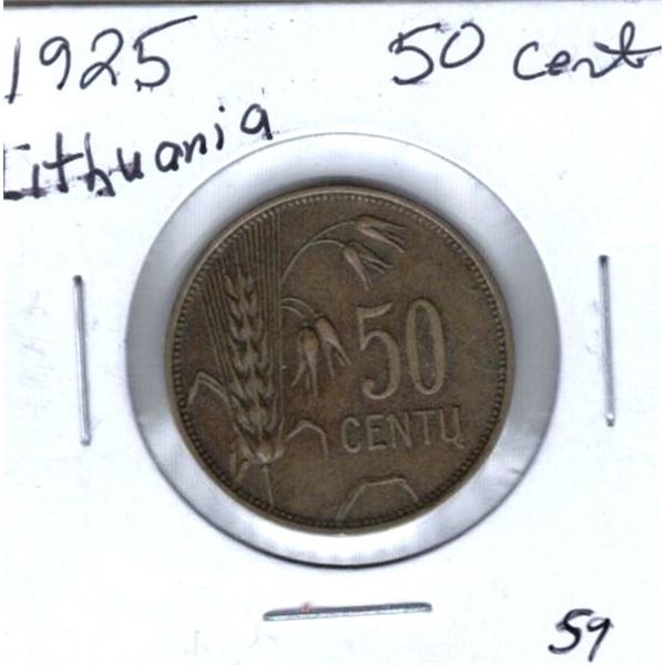 1925 Lithuania 50 Cent